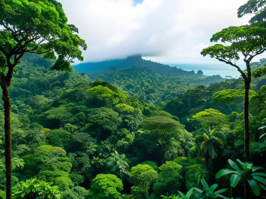 Exuberante selva del Parque Nacional Manuel Antonio en Costa Rica, con una rica biodiversidad y paisaje vibrante