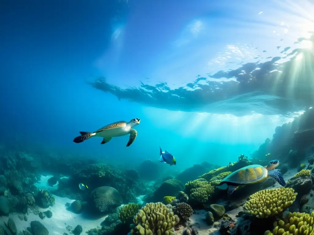 Fauna única de Galápagos: Colorida vida marina, corales y juegos de luz en un vibrante ecosistema submarino