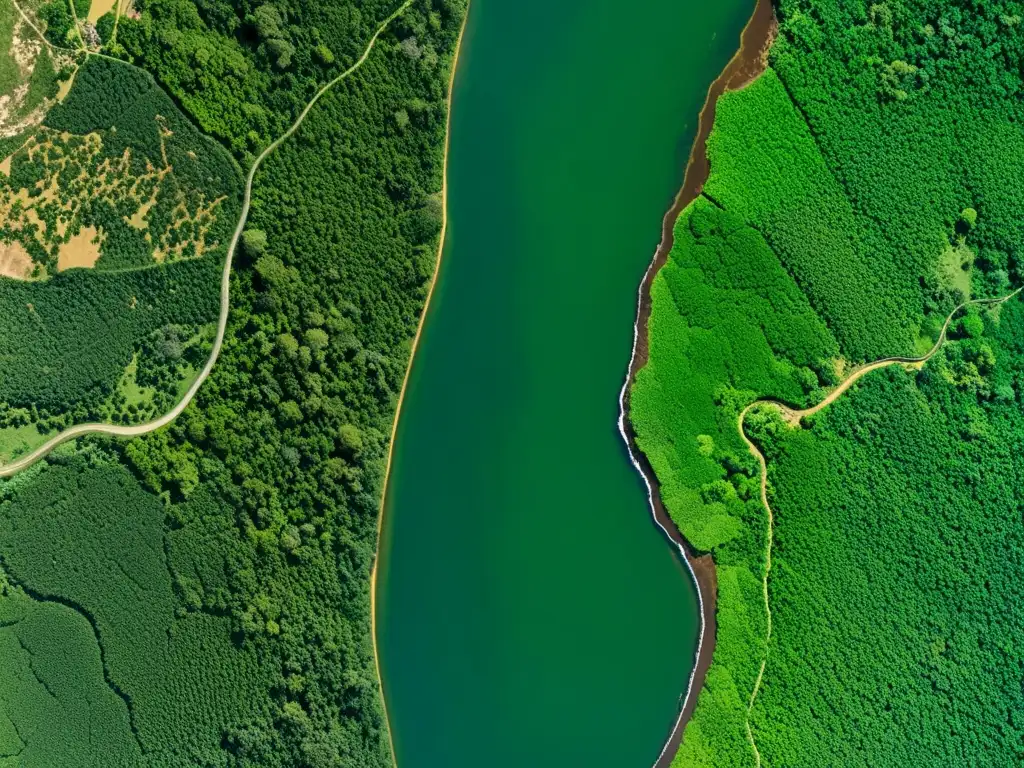 Devastadora transformación: bosque antes y después del cambio climático Fotografías satelitales cambios ecosistemas: Imagen de impacto del cambio climático en un bosque exuberante, antes y después