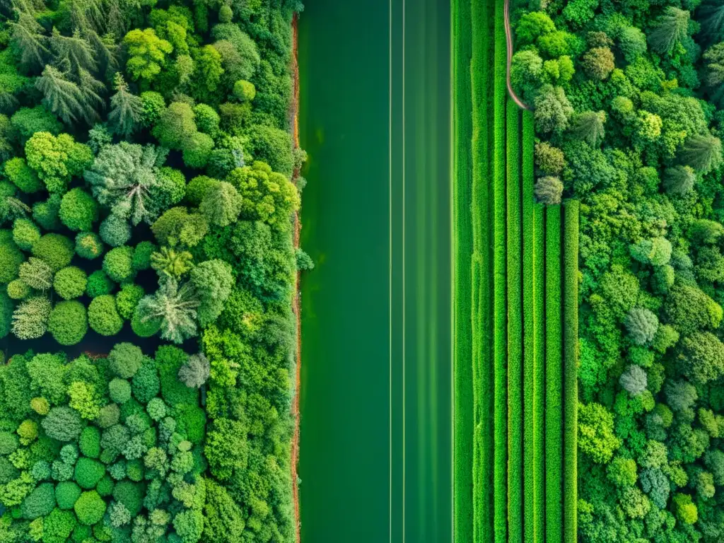 Devastación de bosques: Contraste impactante Fotografías satelitales de cambios ecosistemas: comparación impactante entre bosque exuberante y deforestación devastadora