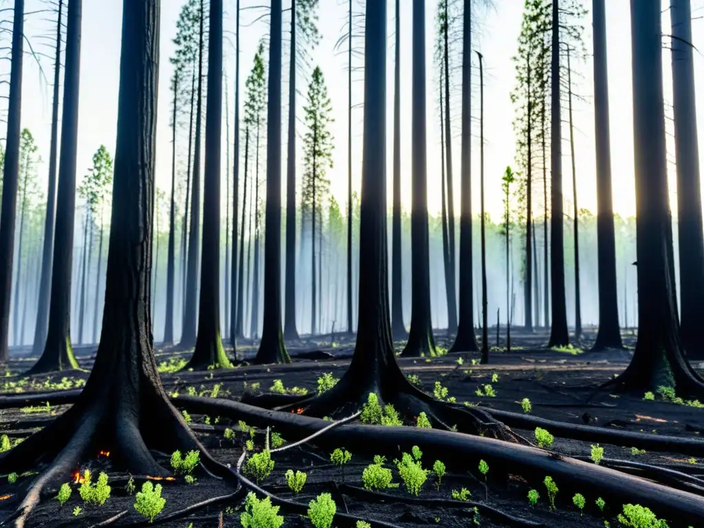 Regeneración tras grandes incendios: la naturaleza se abre paso entre las cenizas, mostrando su influencia en la resiliencia del ecosistema