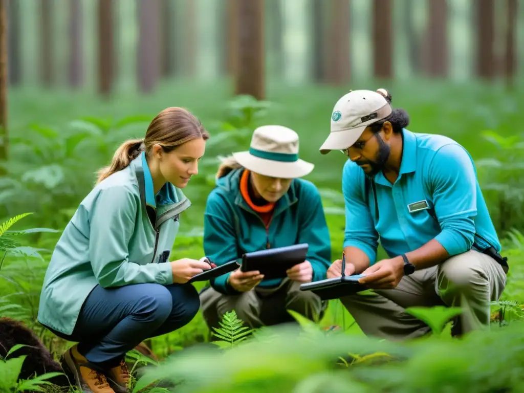 Un grupo diverso de científicos ciudadanos se dedica a la conservación de especies a través de la ciencia ciudadana en un hábitat natural