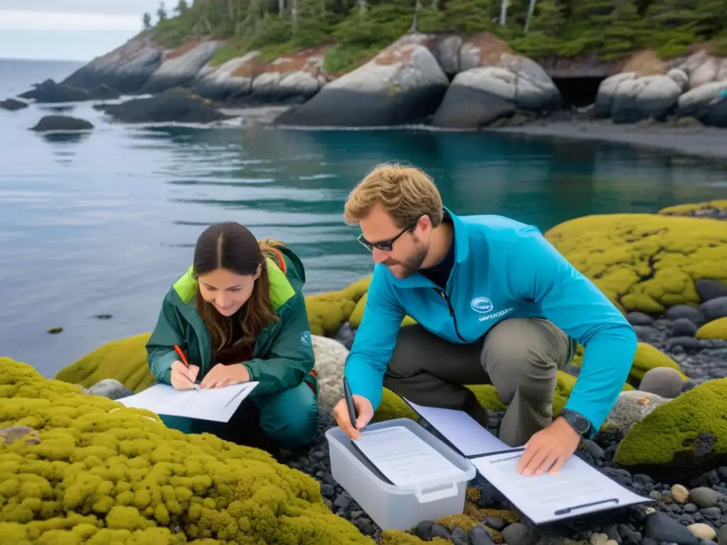 Grupo diverso de voluntarios realiza investigación ecosistemas en la costa