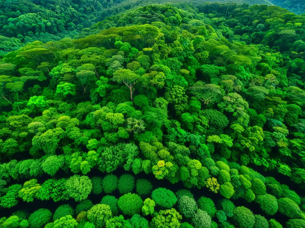 Hermosa selva tropical llena de vida con luz solar filtrándose a través del dosel