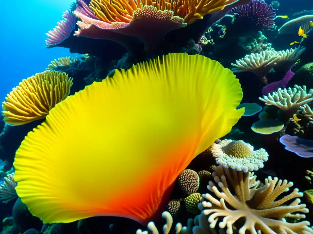 Una historia de los arrecifes de coral cobra vida en esta imagen: colores vibrantes, formas diversas y vida marina en un ecosistema próspero