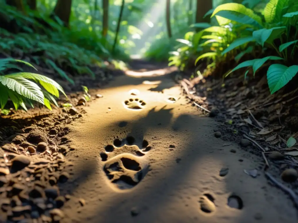 Huellas de animales en suelo húmedo de bosque, fotografiar huellas animales ecosistemas