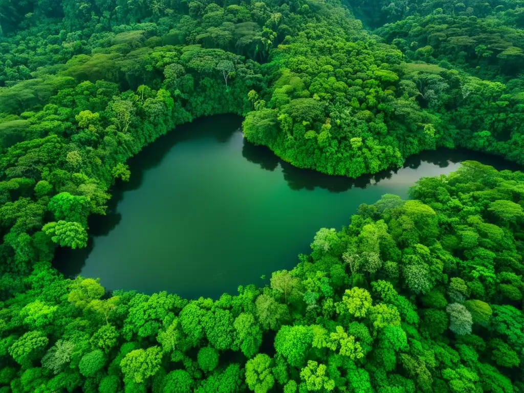 Imagen aérea de la exuberante selva capturada por dron con avanzada tecnología de imagen