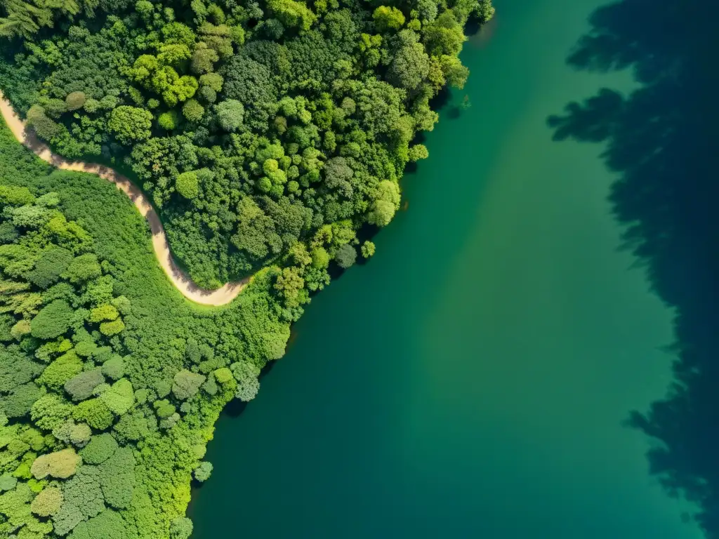 Una imagen de alta resolución capturando la exuberante vegetación de una selva tropical, ríos sinuosos y diversidad de especies en su hábitat natural