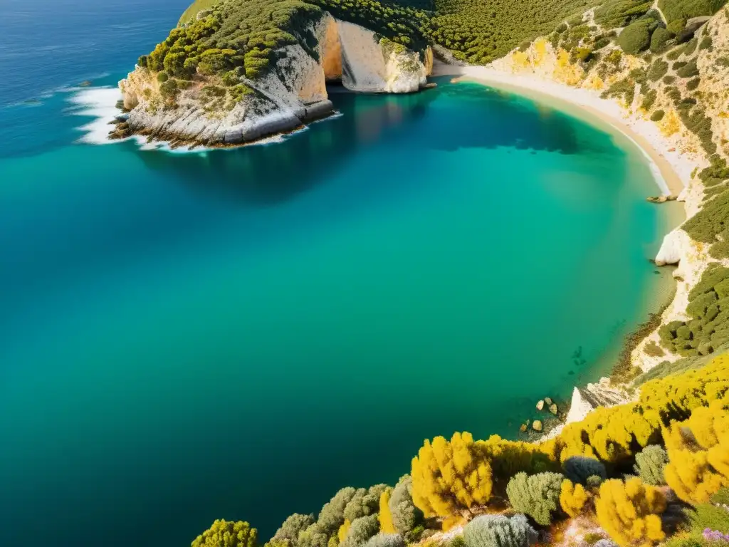 Imagen en alta resolución de la costa mediterránea, muestra la belleza de los efectos estacionales en el ecosistema mediterráneo