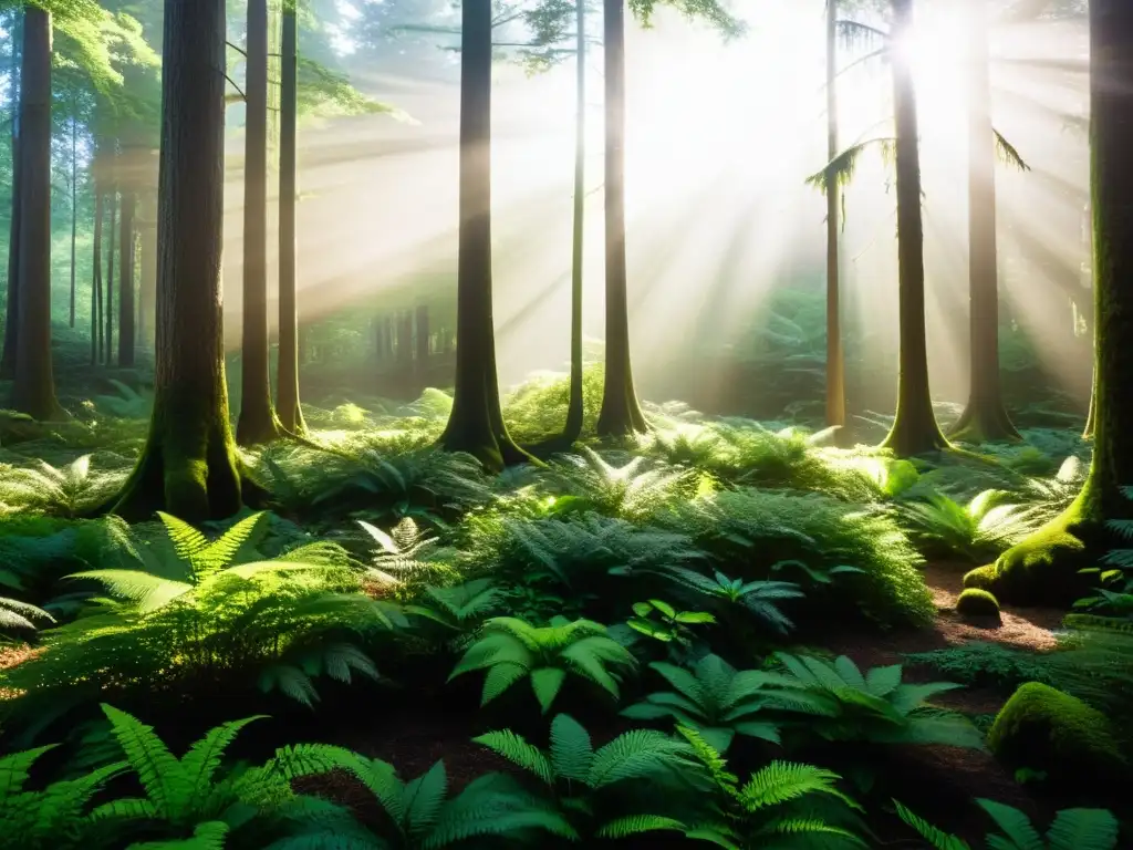 Ecología próspera: bosque diverso y vibrante Imagen de ecosistema próspero resaltando la importancia economía circular en ecosistemas