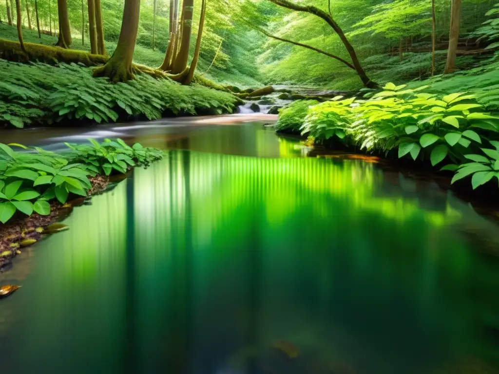 Imagen de un exuberante bosque verde con luz solar filtrándose a través del dosel, resaltando la importancia de los bonos verdes