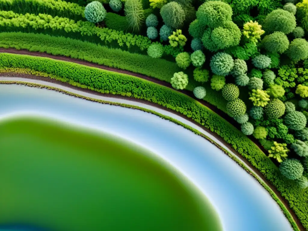 Imagen de un exuberante paisaje verde con un río fluyendo