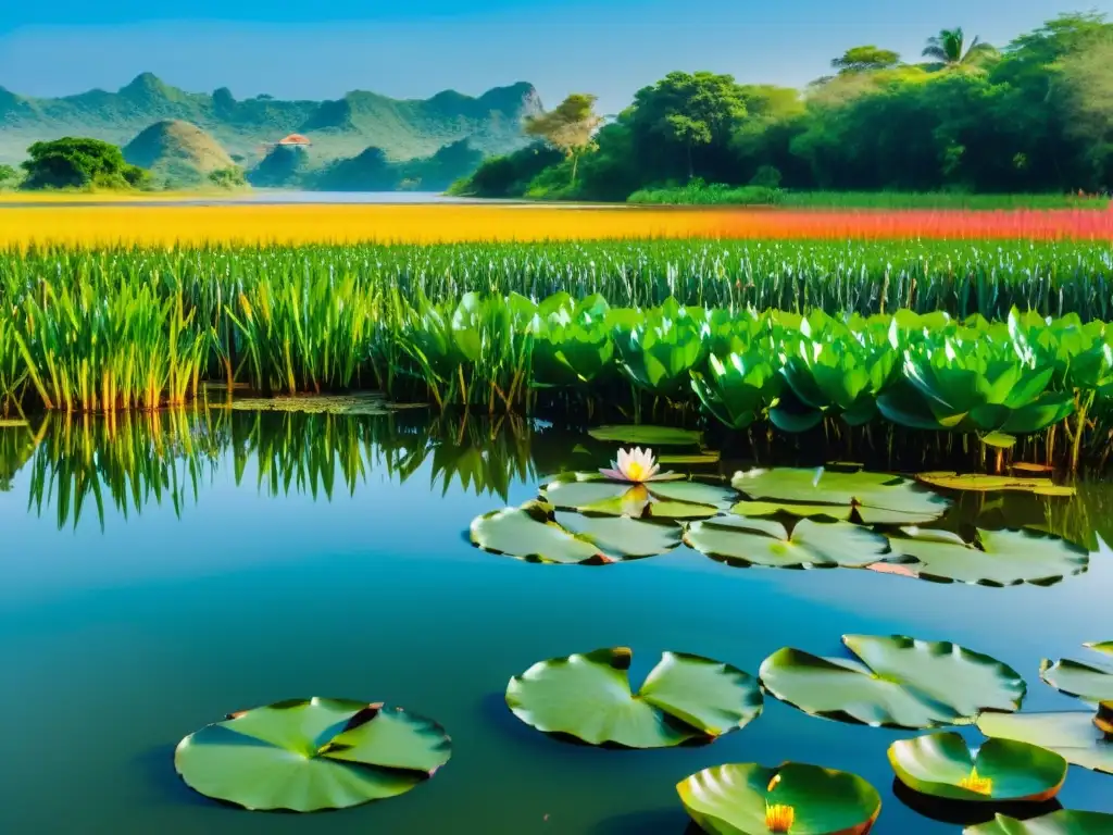 Imagen de la fauna en ecosistemas de aguas dulces en Lagos emblemáticos, con una vista serena y biodiversidad vibrante