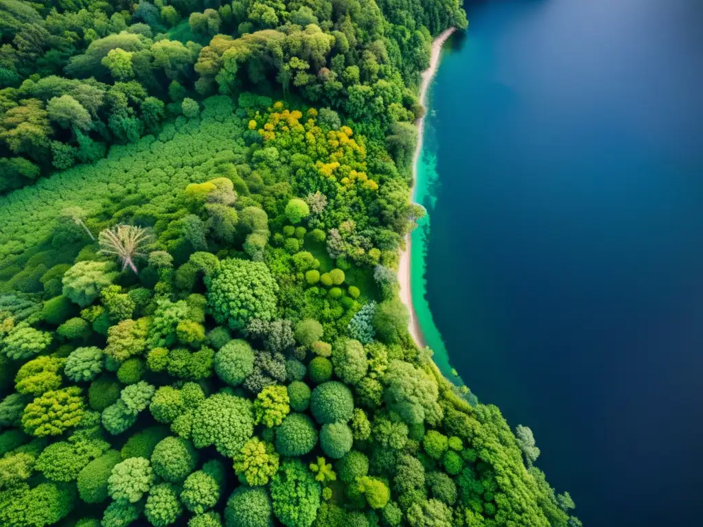 Imagen impactante de un ecosistema exuberante y vibrante, mostrando la diversidad de la vida animal y vegetal