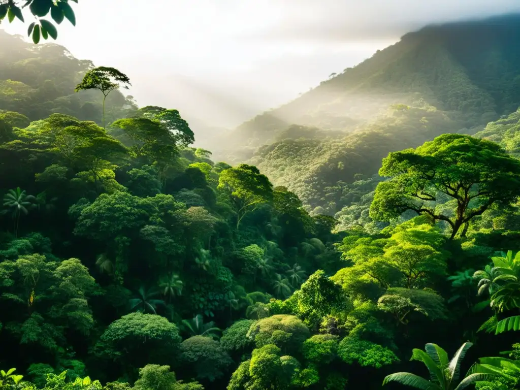 Imagen impactante del exuberante bosque lluvioso de Costa Rica, con biodiversidad deslumbrante