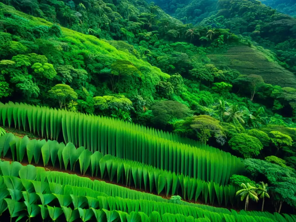 Imagen impactante de la exuberante vegetación de una selva tropical, resaltando la biodiversidad