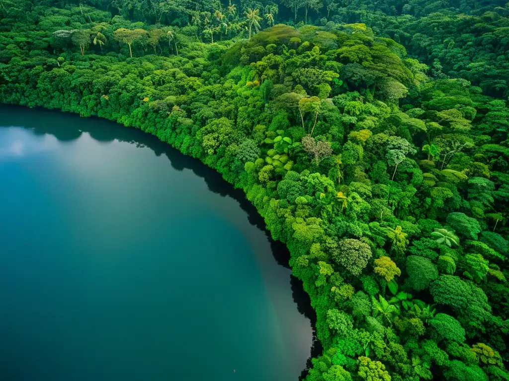 Imagen impactante de un exuberante y vibrante bosque tropical, mostrando la biodiversidad y la belleza natural de un ecosistema sostenible
