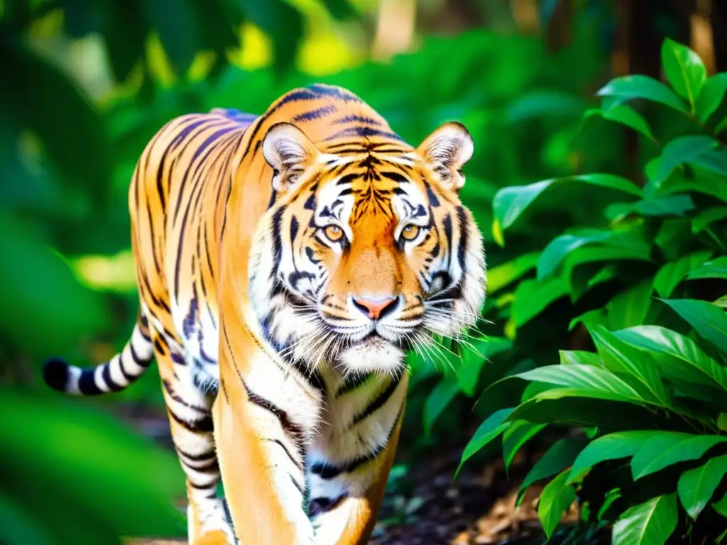 Imagen impactante de un majestuoso tigre de Bengala en su hábitat natural, evocando admiración y respeto por la conservación del Tigre de Bengala