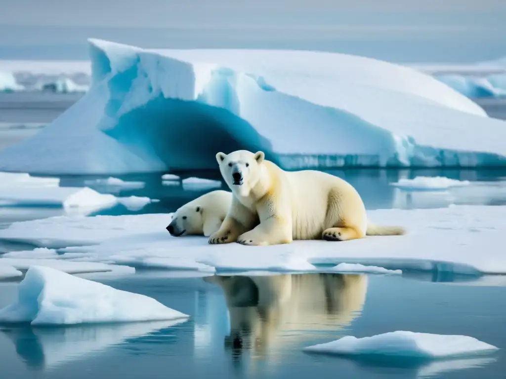 Imagen impactante de un oso polar y una foca en un vasto paisaje helado