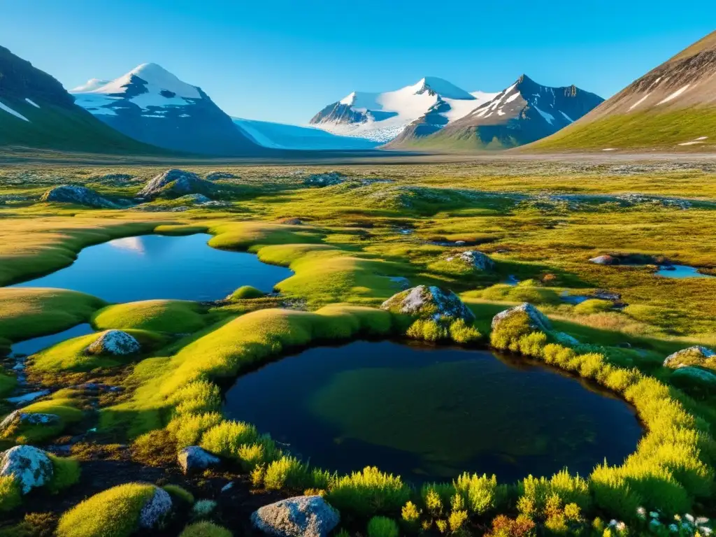 Imagen impactante de la tundra con efectos del deshielo, destacando su belleza y fragilidad