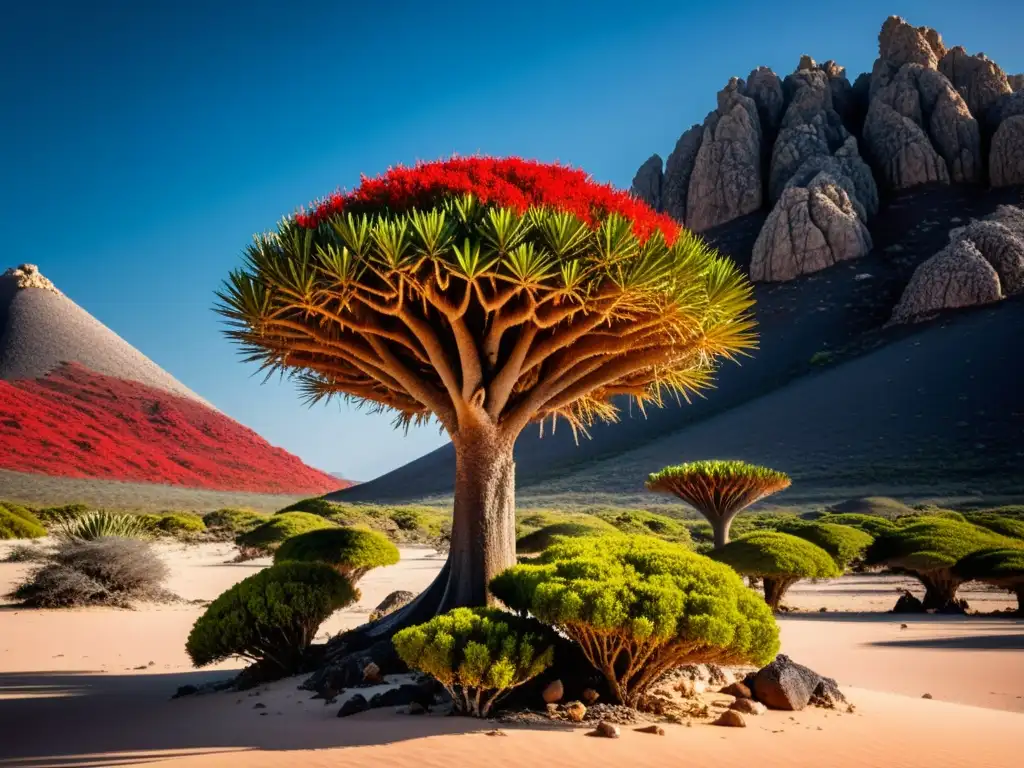 Imagen impactante de la vida vegetal en Socotra con extrañas formas de vida en Socotra