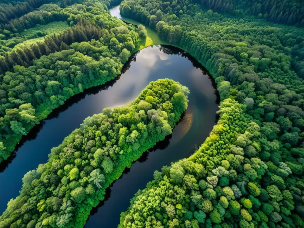 Una imagen impresionante muestra la diversidad de un ecosistema próspero y vibrante, con bosques verdes exuberantes y vida silvestre