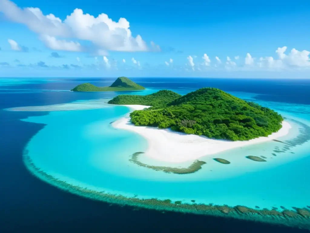 Imagen de una remota isla virgen rodeada de aguas turquesas, exuberante vegetación y vida silvestre única