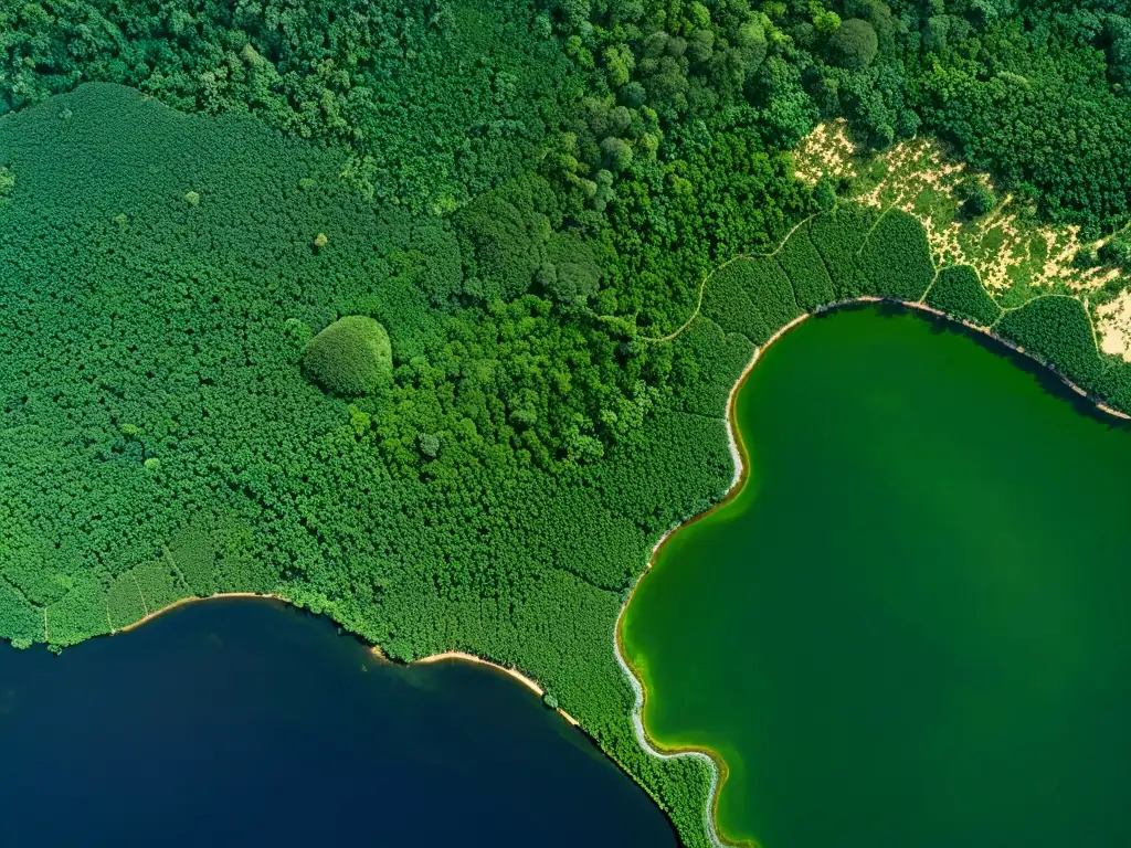 Imagen satelital detallada de la exuberante selva amazónica, resalta la lucha contra la deforestación a través del monitoreo satelital