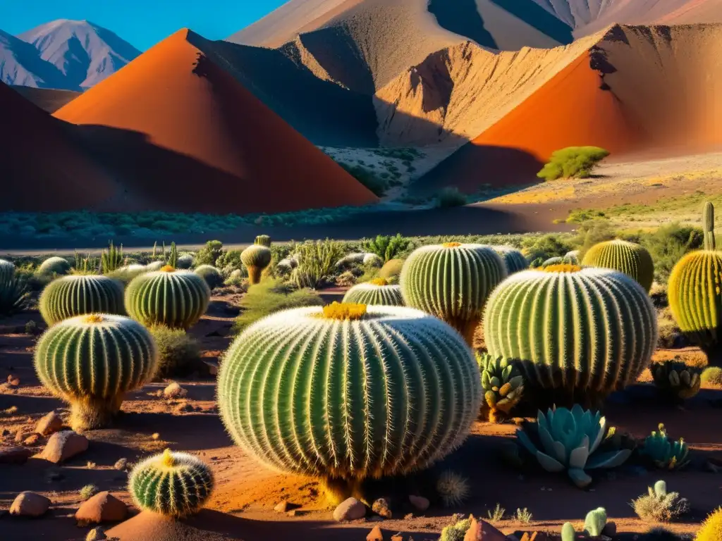 Imagen 8k del vivo desierto Atacama con flora vibrante y formaciones rocosas, ideal para Rutas ecológicas desierto vivo Atacama