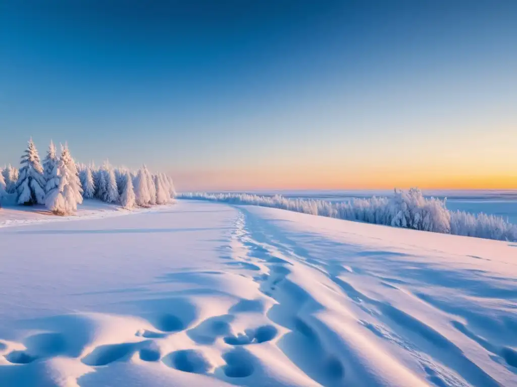 Una impactante imagen de la tundra siberiana cubierta de nieve, con un lobo solitario en su hábitat natural