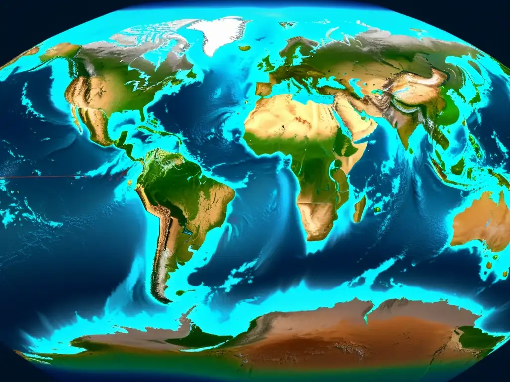 Impacto de la tectónica de placas en los ecosistemas: representación visual de la transformación dinámica de la geología terrestre