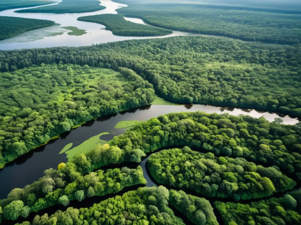 Impactos ecológicos de conflictos armados: paisaje devastado por la guerra, bosques destruidos y aguas contaminadas