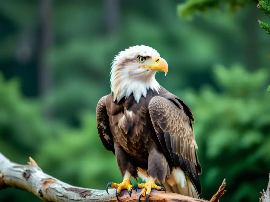 Imponente águila calva en su hábitat natural