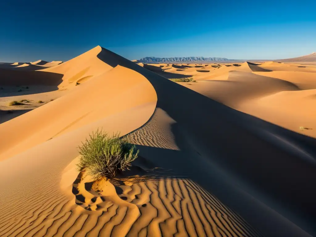 Imponente paisaje desértico con dunas de arena bajo cielo azul