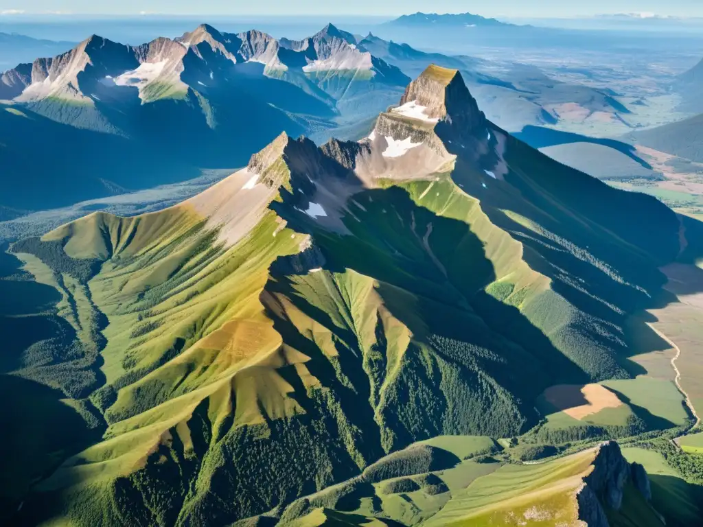 Imponente paisaje montañoso con formaciones geológicas y diverso ecosistema