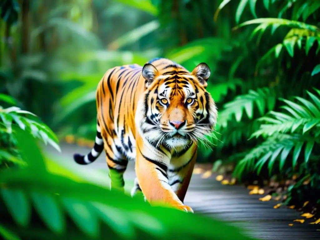 Imponente tigre de Sumatra en la selva indonesia