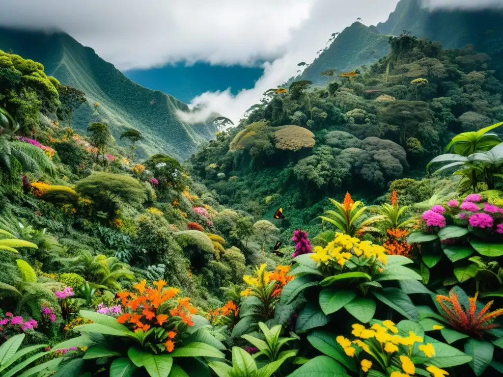 Importancia de los polinizadores en los bosques nublados andinos: naturaleza viva y colorida en armonía