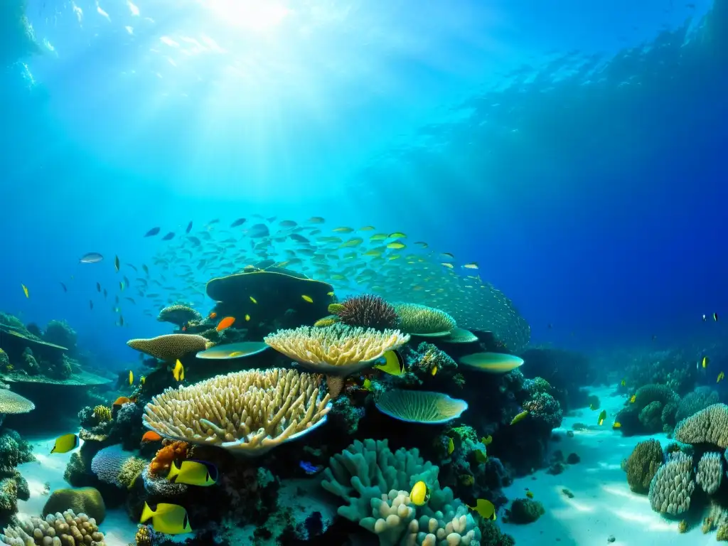 Un impresionante arrecife de coral rebosante de vida marina