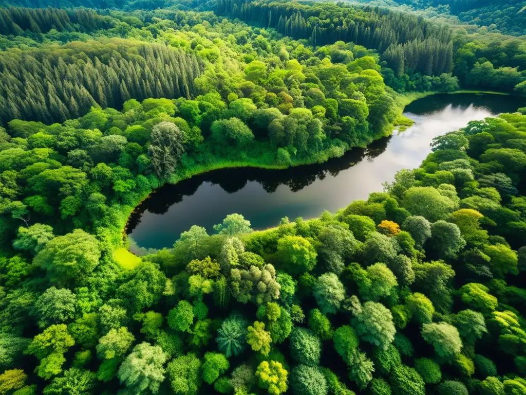 Impresionante bosque verde resplandeciente, destaca la biodiversidad y la belleza natural