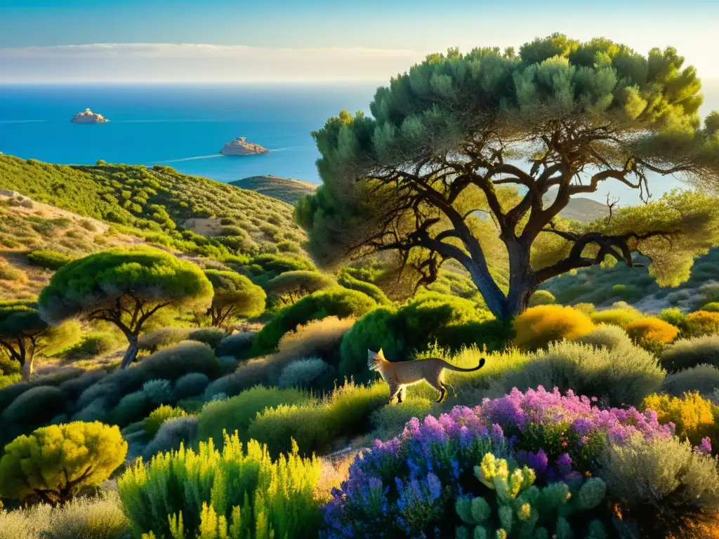 Una impresionante imagen de alta resolución de una diversa variedad de especies endémicas del Mediterráneo forrajeando en su hábitat natural