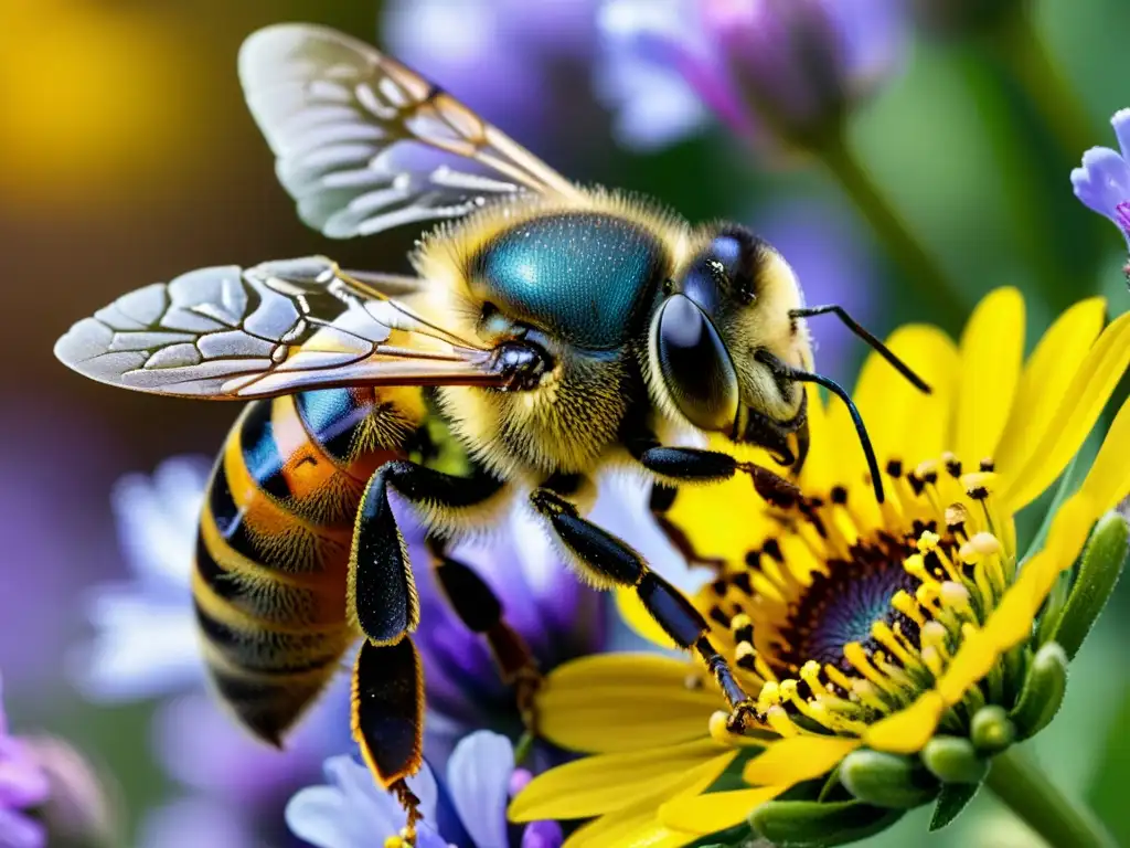 Una impresionante imagen documental que captura la esencial protección de los polinizadores en medio de coloridas flores silvestres