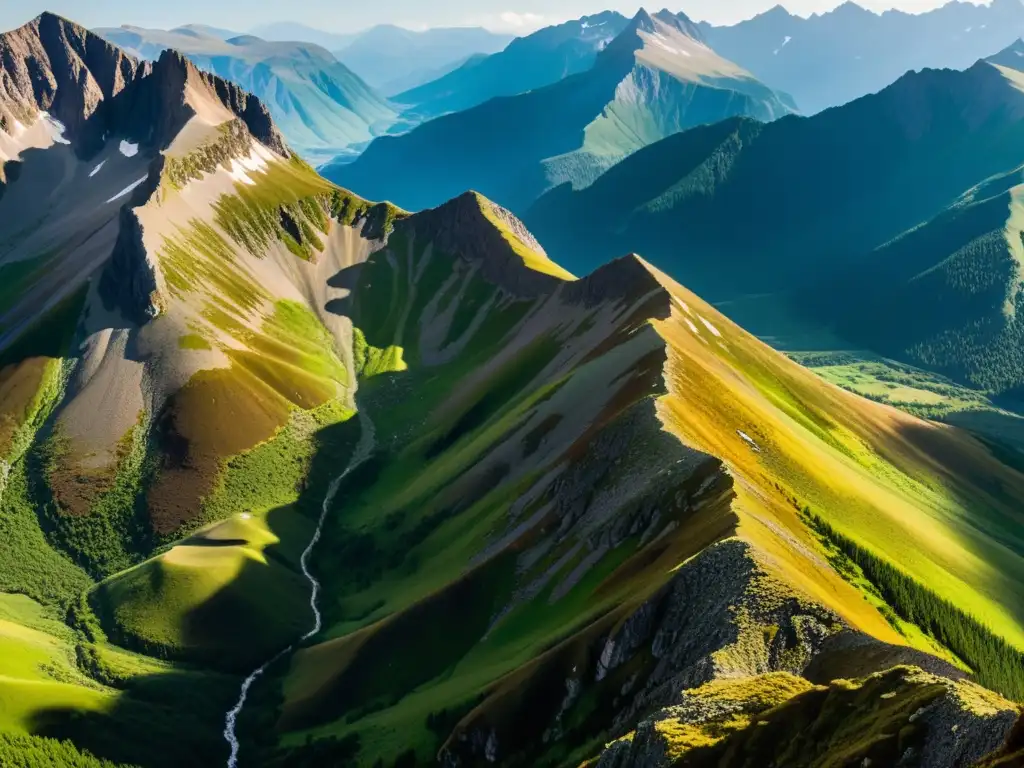 Un impresionante paisaje montañoso con influencia alturas pintura paisajista, destacando la grandiosidad y belleza natural