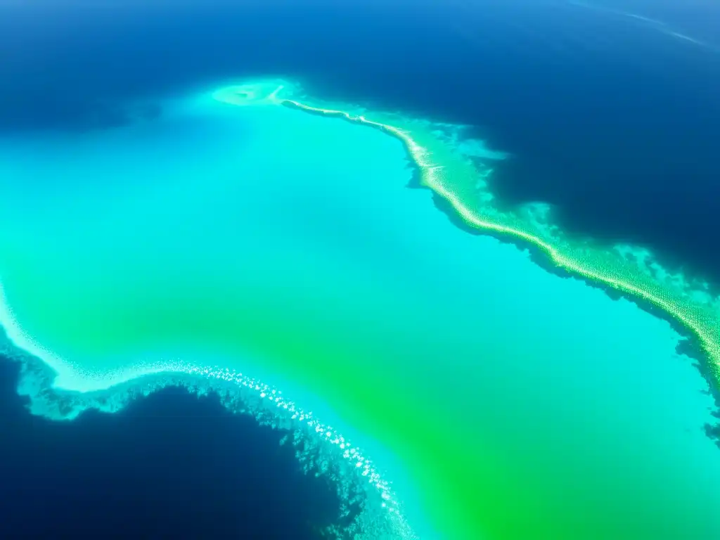 Un impresionante jardín submarino de fitoplancton en océanos, mostrando la importancia del fitoplancton en océanos