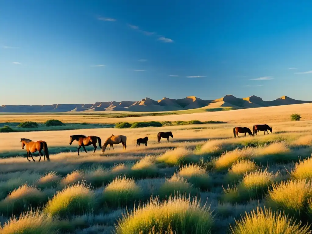 Una fotografía impresionante de una vasta pradera ondulante bajo un cielo azul claro