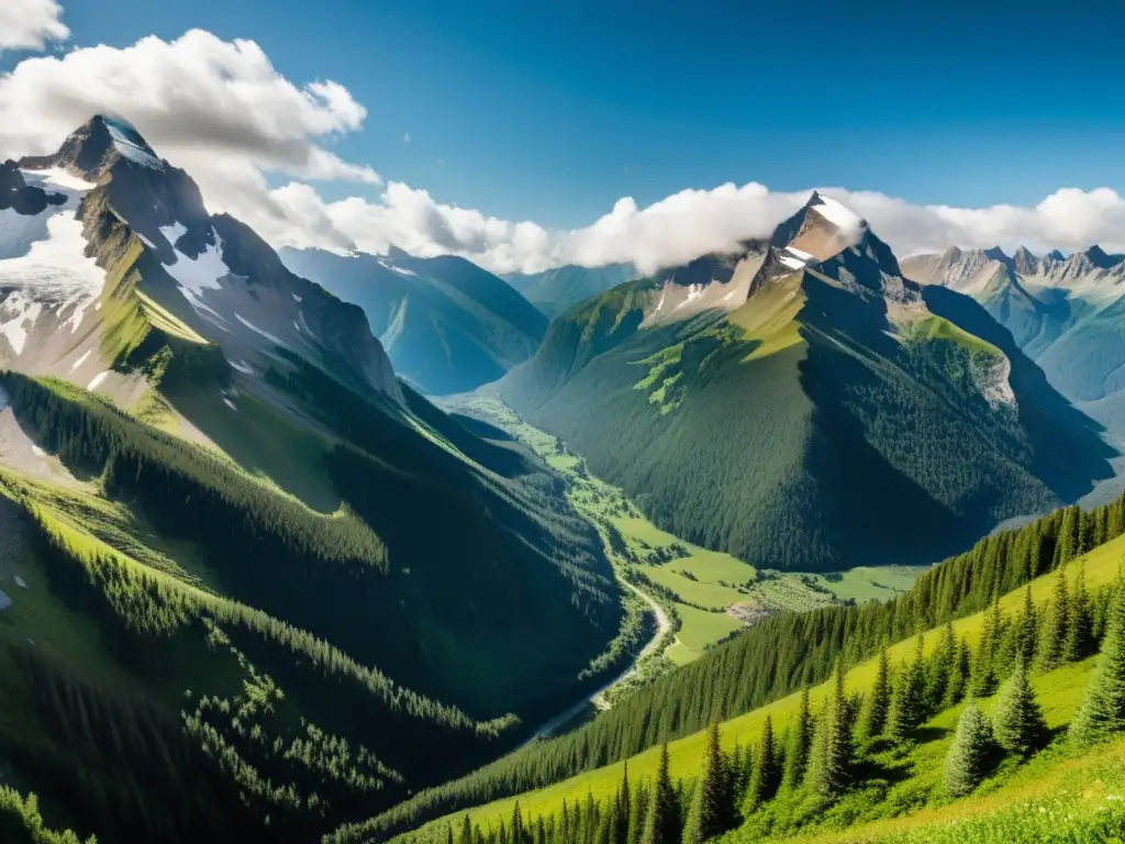 Una impresionante vista de montaña que muestra la vida en altitudes y cómo afecta las temperaturas al ecosistema montañoso