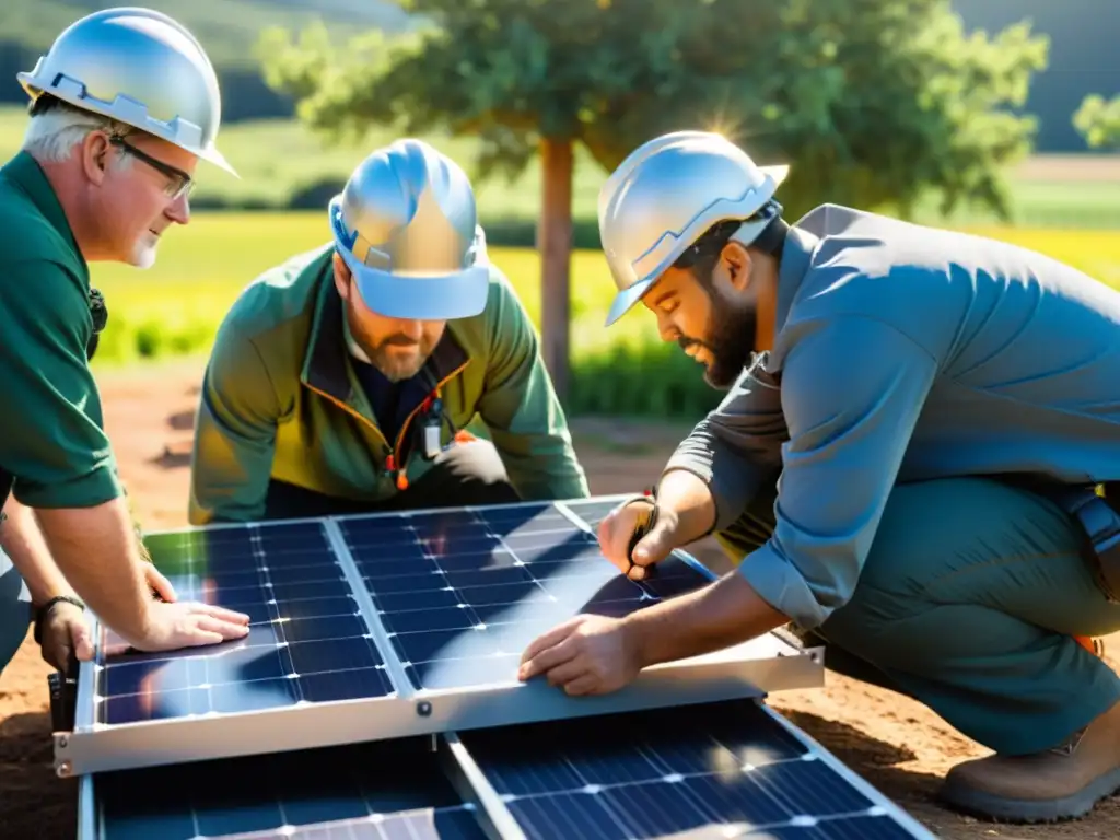 Ingenieros y técnicos ensamblan microred en comunidad rural, transmitiendo innovación y colaboración