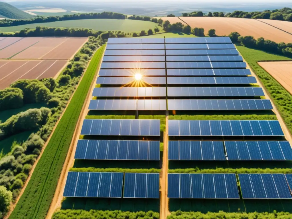 Instalación de paneles solares en área rural, capturando la rentabilidad de las energías renovables con tecnología