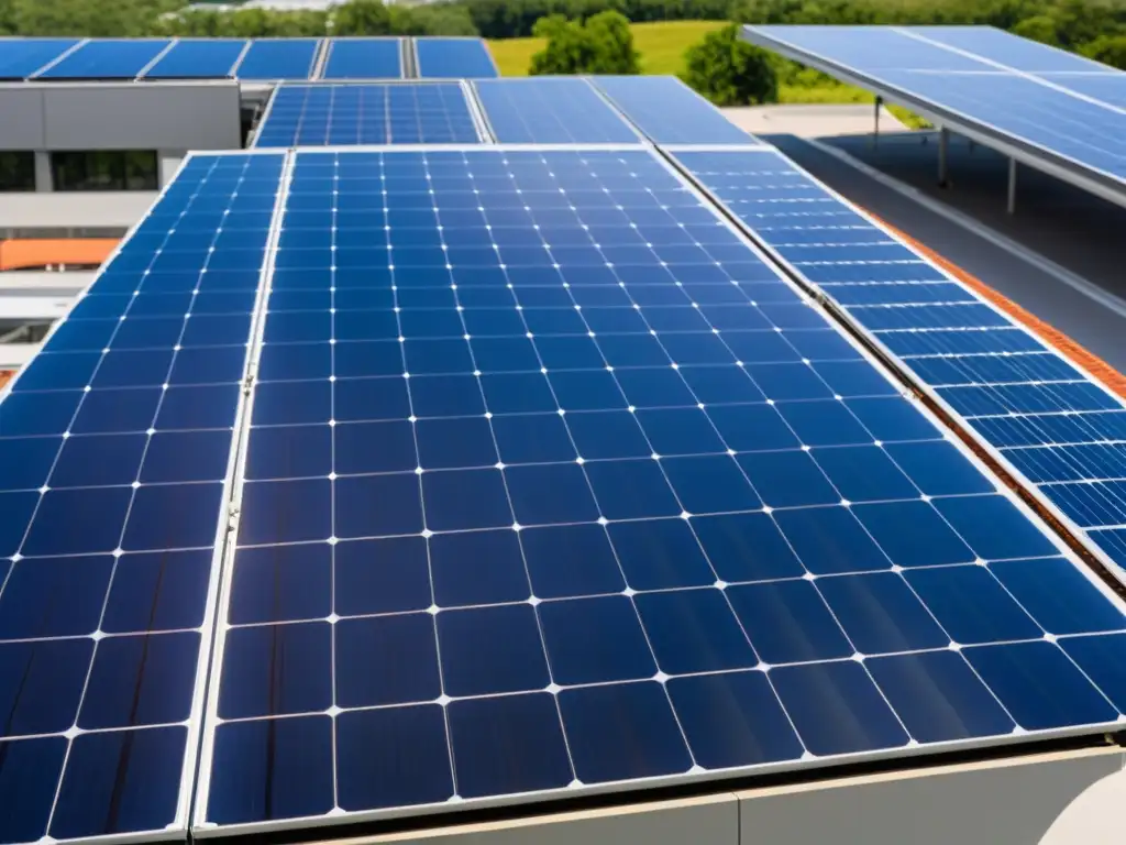 Instalación de paneles solares en edificio comercial, ejemplo de transición energía renovable empresa