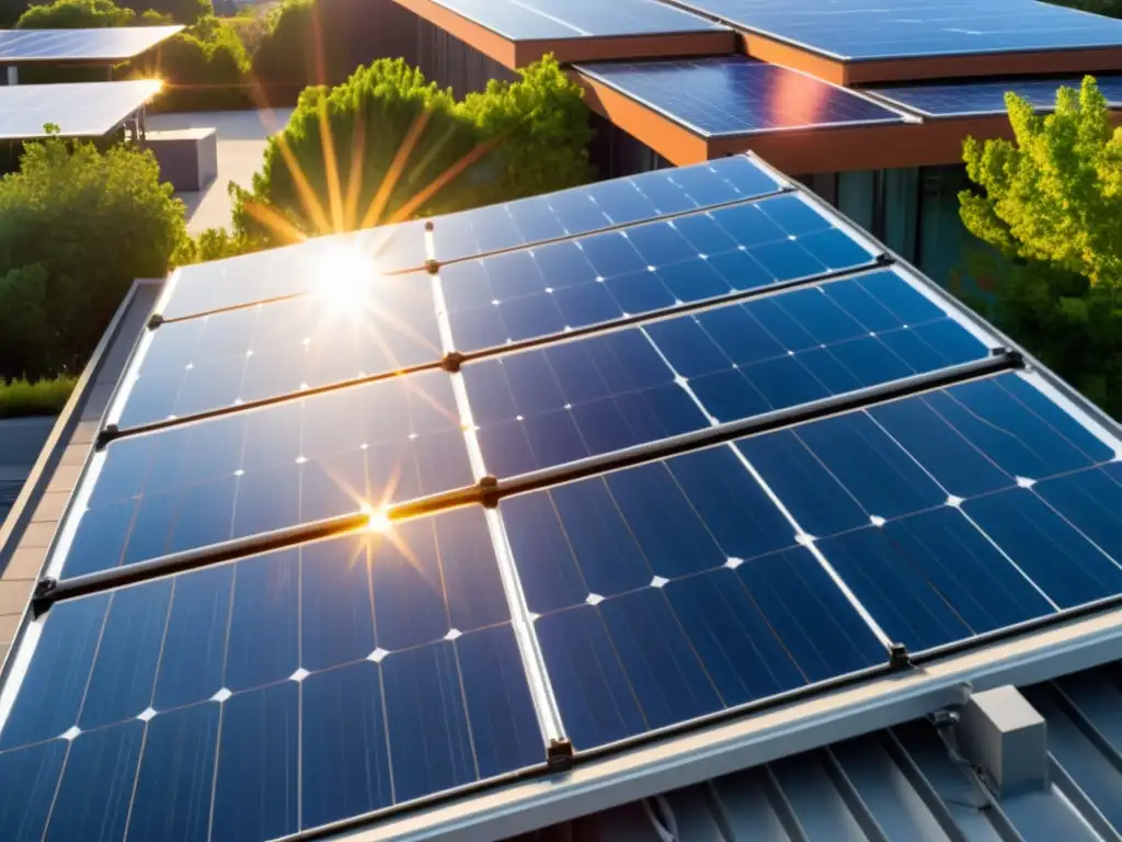 Instalación de paneles solares en edificio comercial, integración perfecta de tecnología solar