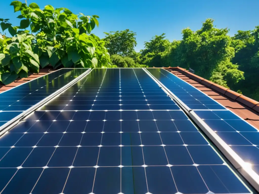 Instalación de paneles solares en tejado, captando la luz del sol